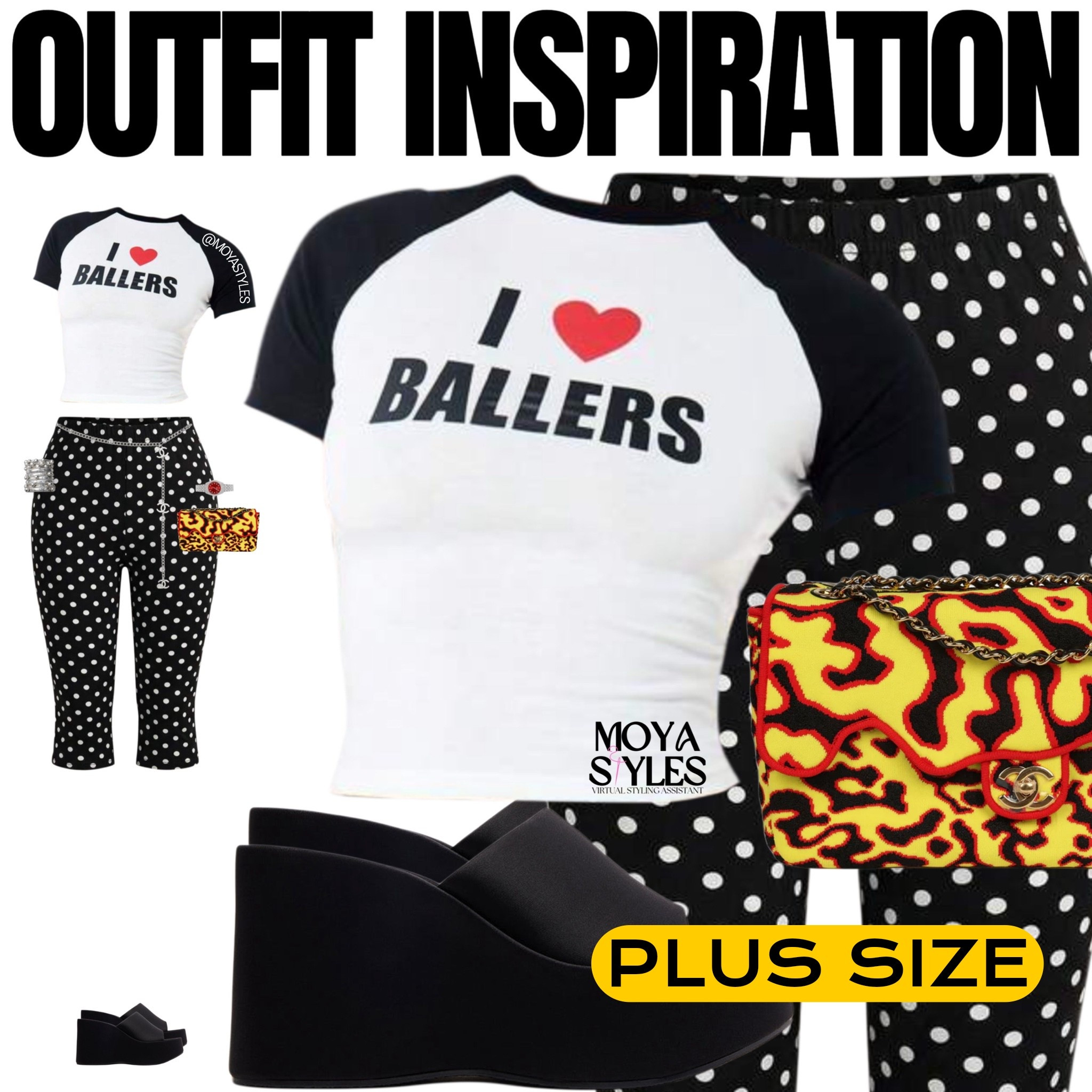 The wedges are Ulani Platform Wedges - Black from Fashion Nova.

The flap bag is Chanel. 

The bangles are from Selvon NYC.
