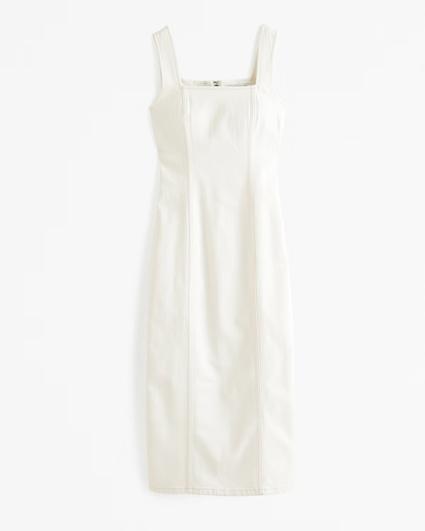 Women's Denim Column Midi Dress | Women's Dresses & Jumpsuits | Abercrombie.com | Abercrombie & Fitch (US)
