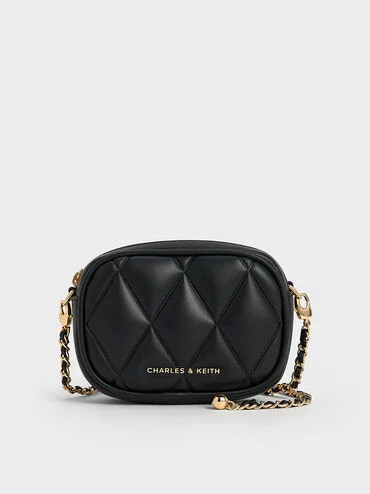Black Arwen Quilted Mini Bag | CHARLES & KEITH UK | Charles & Keith UK