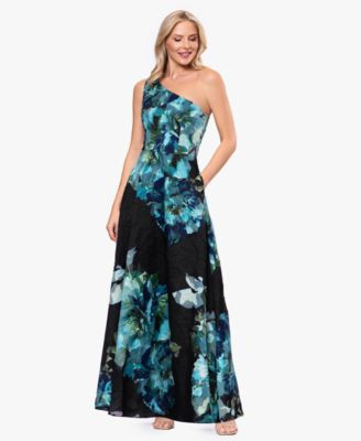 Women's One-Shoulder Burnout Print Ball Gown | Macy's