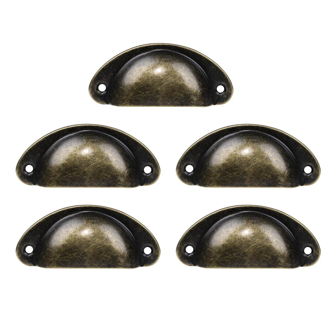 Unique Bargains 5pcs Bin Cup Pulls Drawer Handle Pull 2.6 Inch Hole Center Vintage Bronze Tone Hardware for Drawer Door Cabinet Cupboard Wardrobe | Lowe's