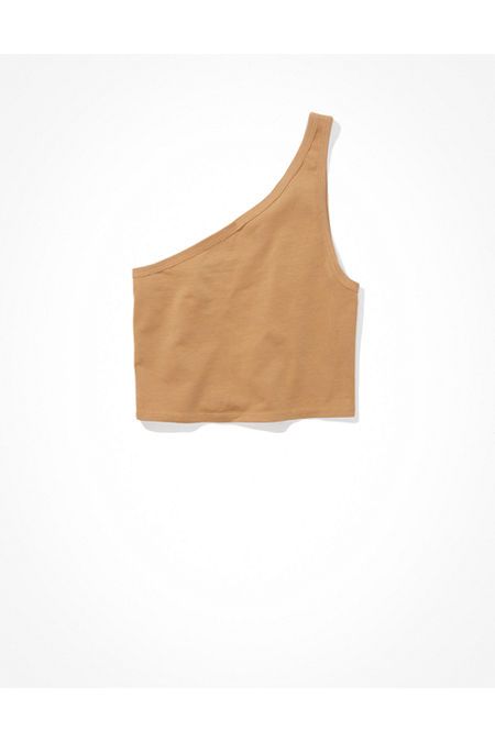 AE One Shoulder Tank Top Women's Brown L | American Eagle Outfitters (US & CA)