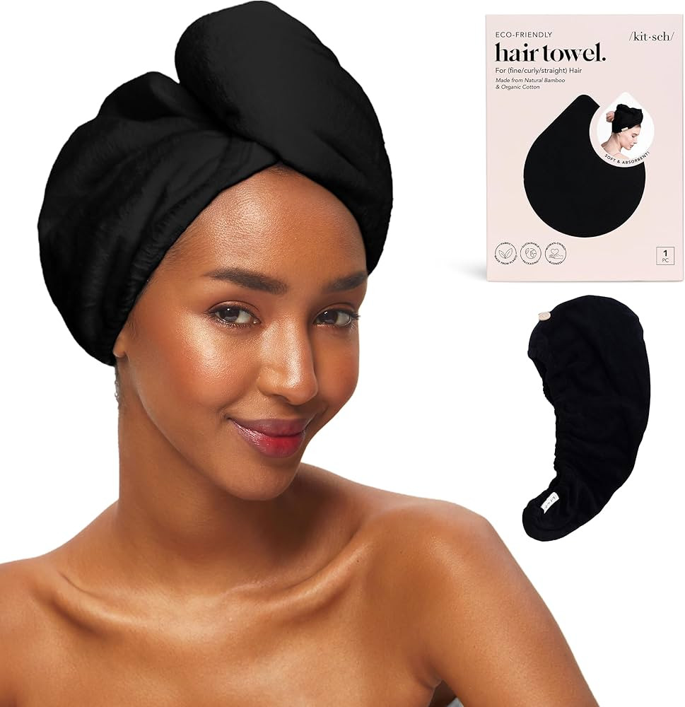 Kitsch Microfiber Hair Towel Wrap for Women - Super Absorbent Hair Drying Towel - Quick Dry, Anti... | Amazon (US)