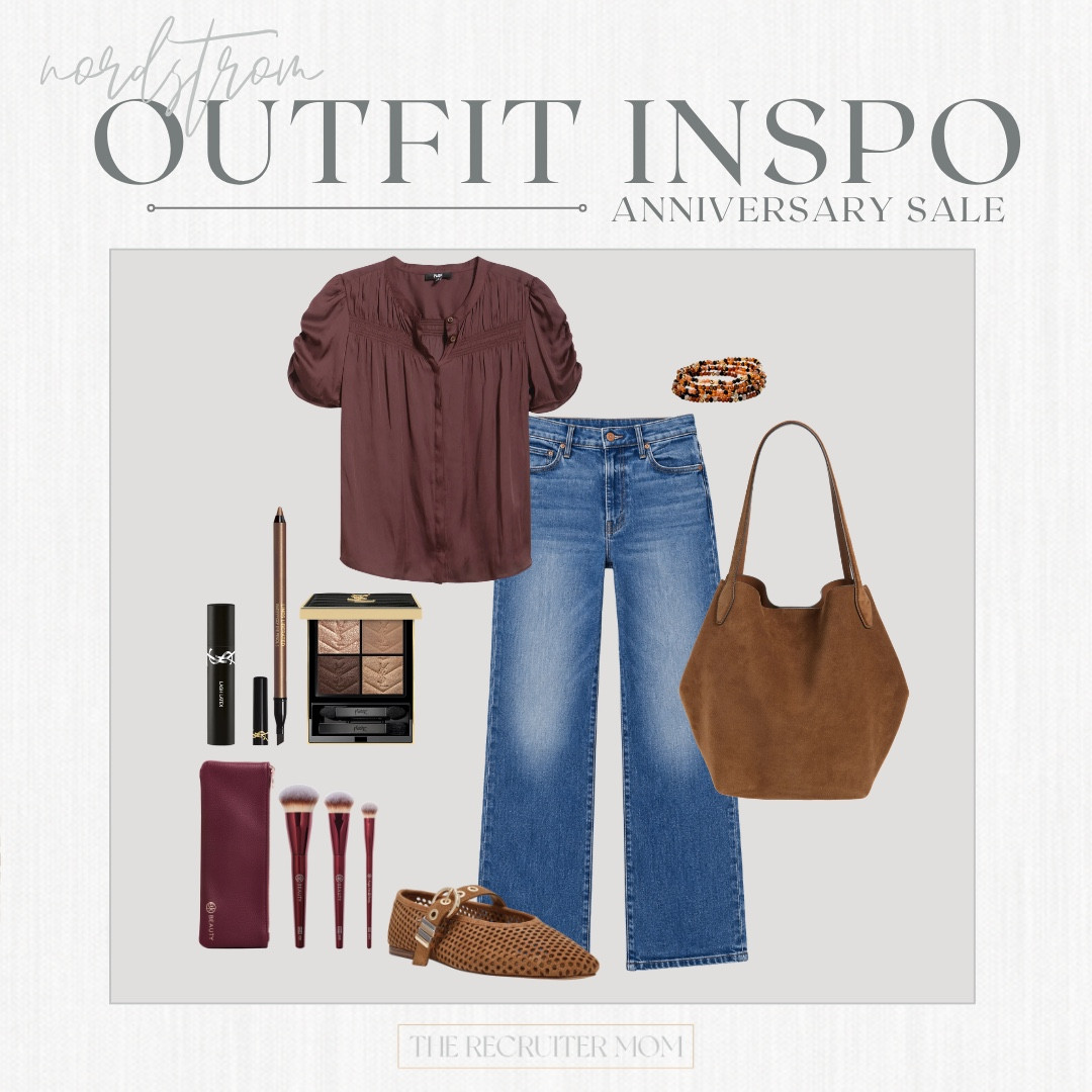 An easy everyday look with denim, a feminine blouse, suede flats, and elevated accessories from the Nordstrom Anniversary Sale. #NSale #NordstromAnniversarySale #LTKStyleTip #EverydayStyle

#LTKSeasonal #LTKOver40 #LTKMidsize
