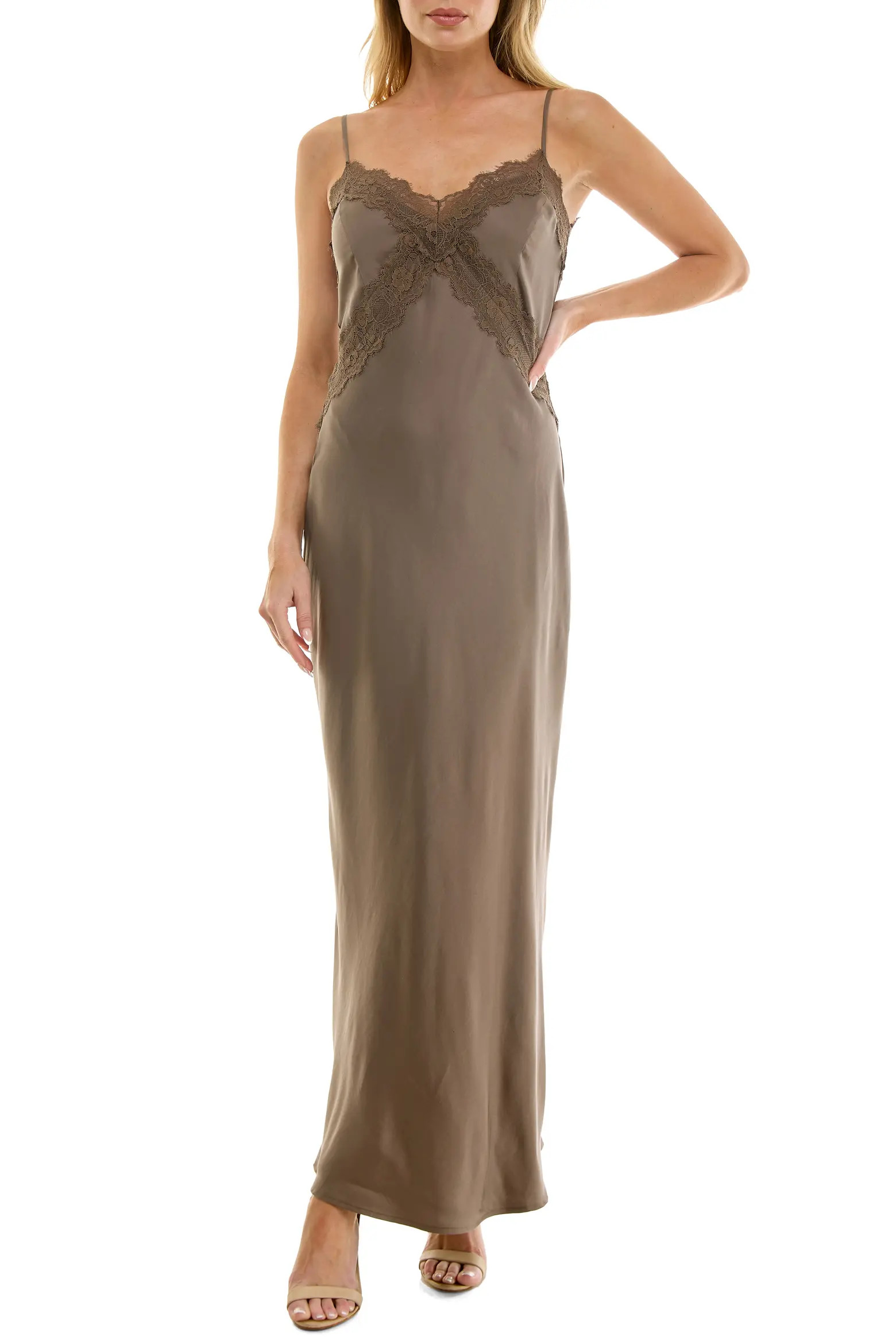 Bias Cut Lace Trim Satin Slipdress (Women) | Nordstrom | Nordstrom