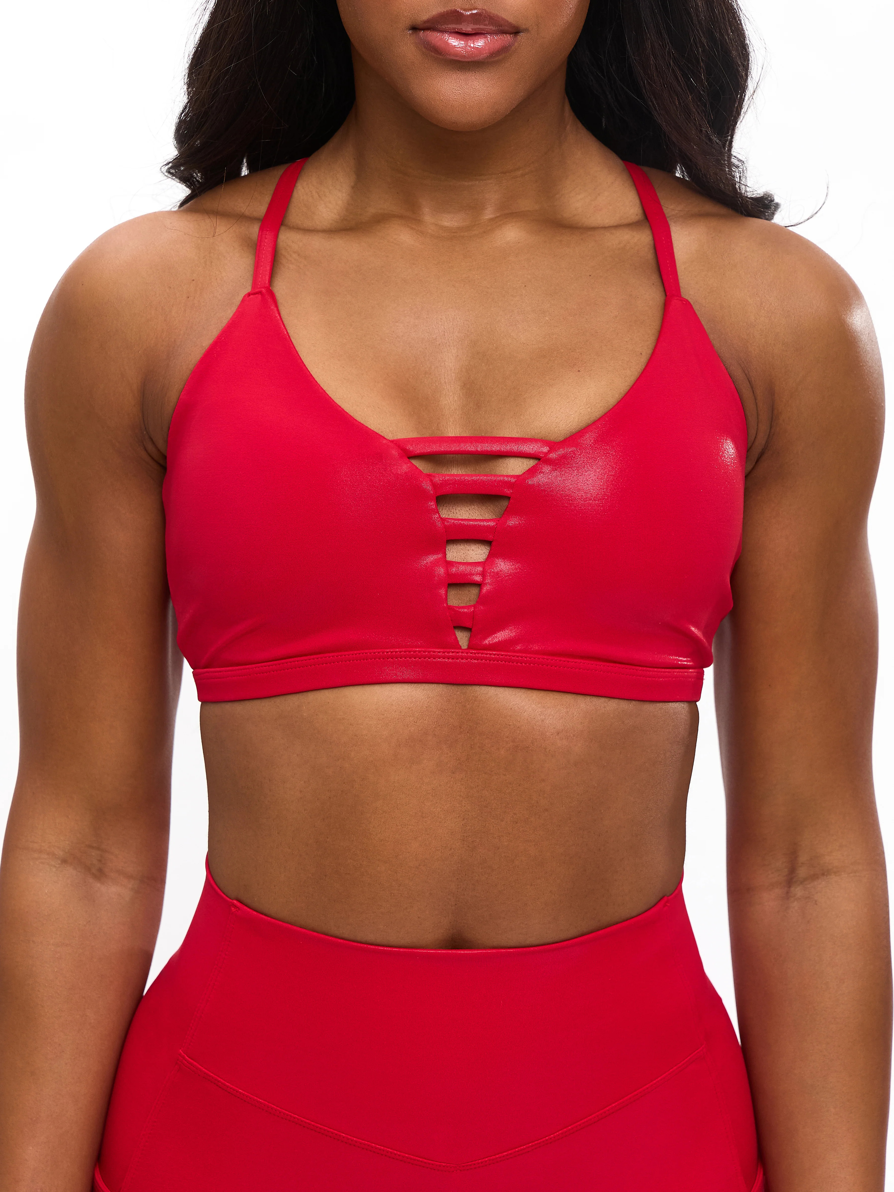 Spicy Sports Bra - Red Hot Patent M | Buffbunny