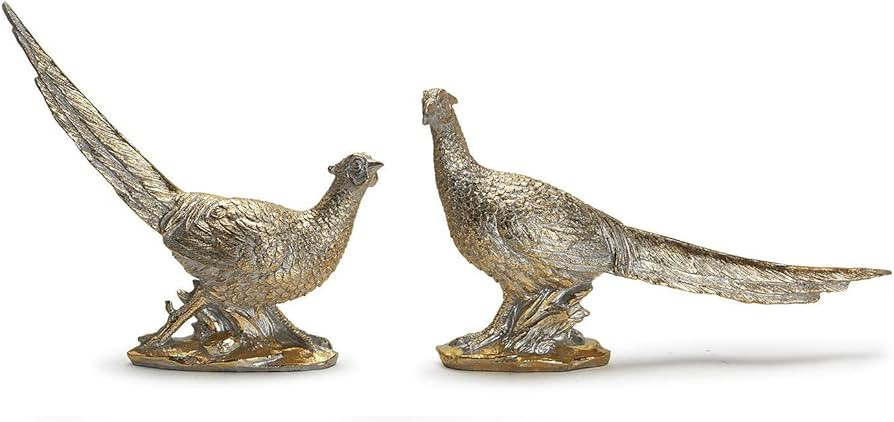 Two's Company Two's Company Set Of 2 Golden Pheasants in 2 Designs - Resin | Amazon (US)