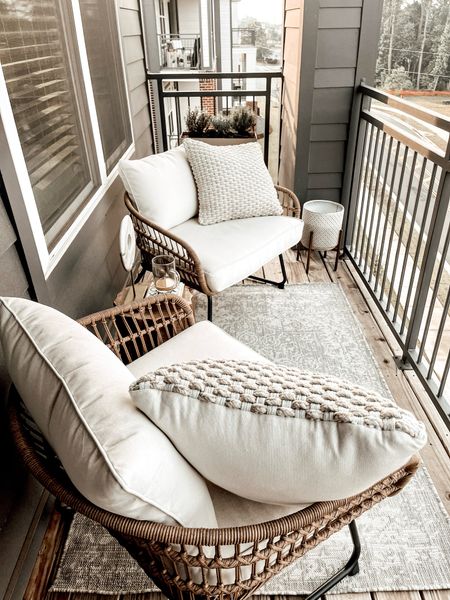 Spring Balcony Decor Ideas.  Neutral inspiration for apartment balconies. Target Patio Chairs. #target

#LTKSpringSale #LTKhome #LTKstyletip