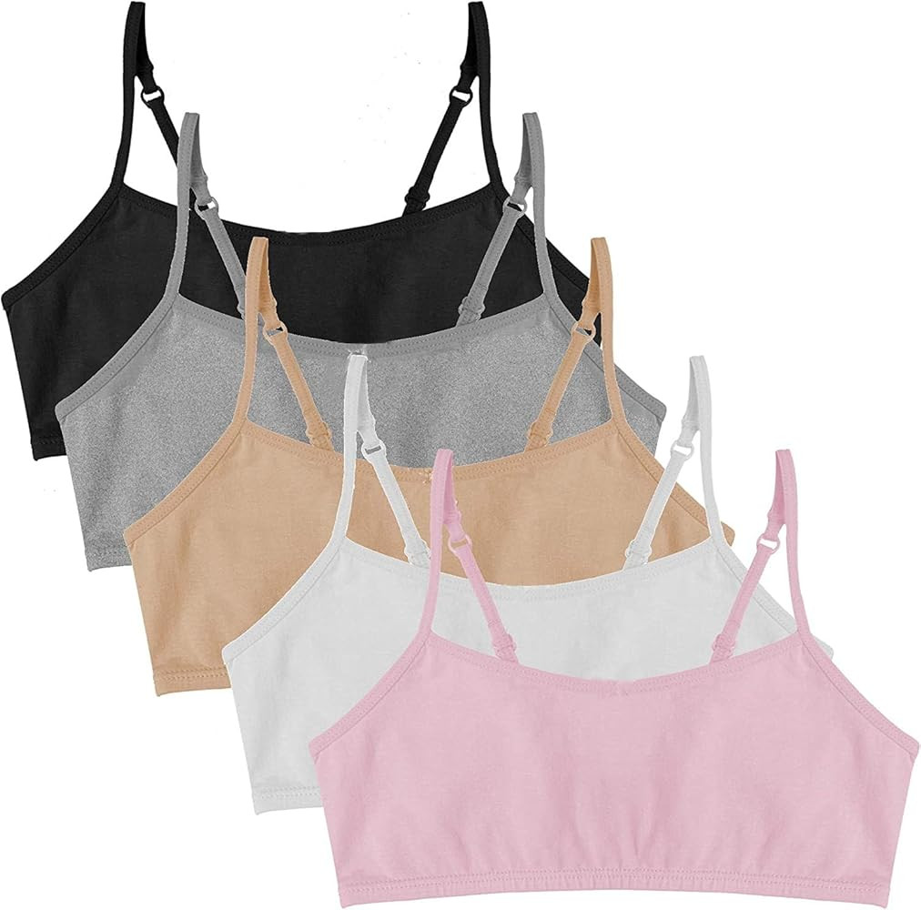 Popular Cotton Girls Training Bra - Crop Cami Training Bras for Girls with Adjustable Straps. Cot... | Amazon (US)