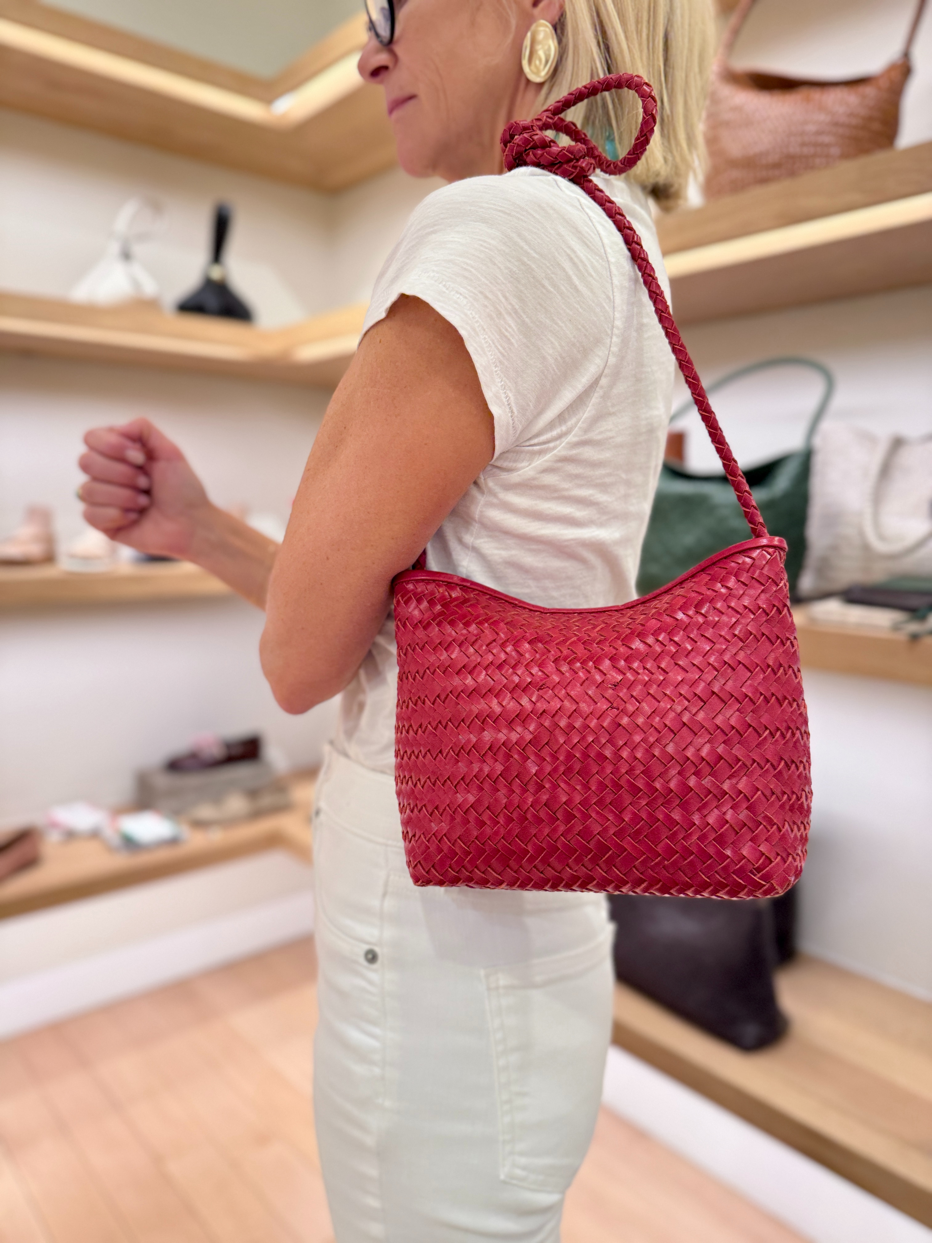 Use code LTK20 for 20% off at checkout. 💞 This chic woven red handbag is the perfect statement accessory for summer outfits. 

 #LTKxMadewell #LTKootd #LTKSaleAlert