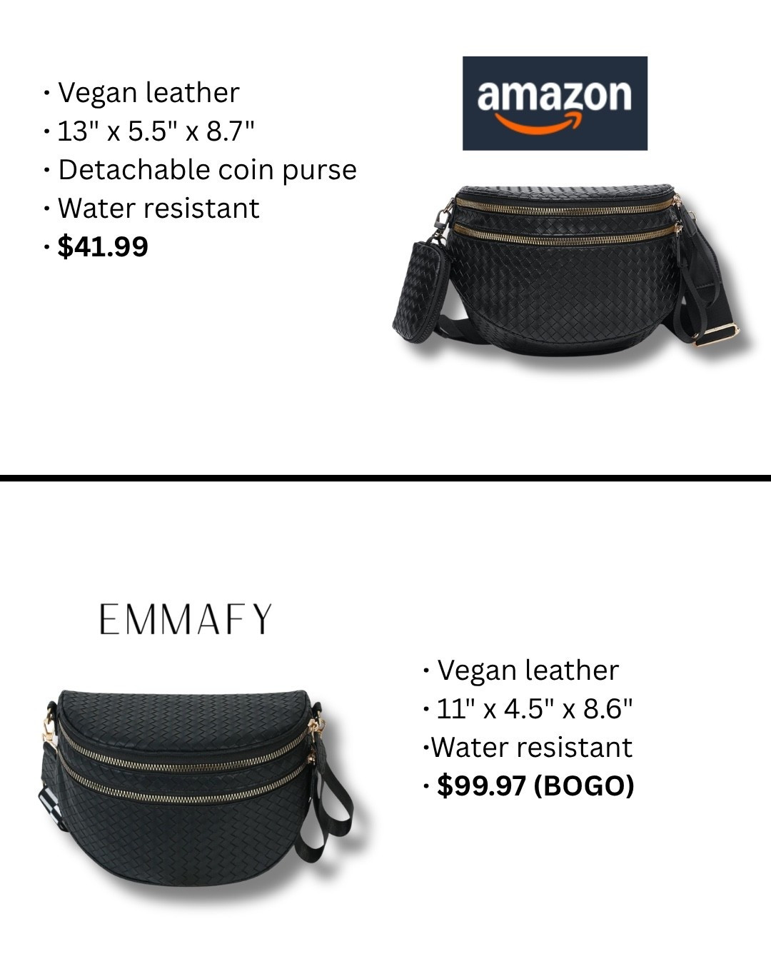 Emmafy Viral Bum Bag vs Amazon Dupe Bum Bag

Comparing the viral bum bag too this Amazon dupe. I really want the Emmafy, but can't justify the price (even though you get two - I don't need two), so I found this dupe on Amazon. It's arriving Sunday and I can't wait to give a review.

#LTKootd #LTKSaleAlert #LTKmomlife