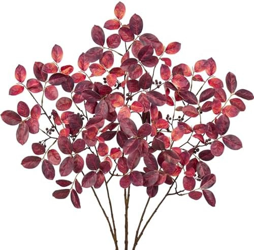 3PCS Artificial Greenery Stems Fall Leaves Branches for Vase Fake Lagerstroemia Faux Branches 28.... | Amazon (US)