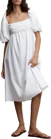 Puff Sleeve Cotton Poplin Dress | Nordstrom