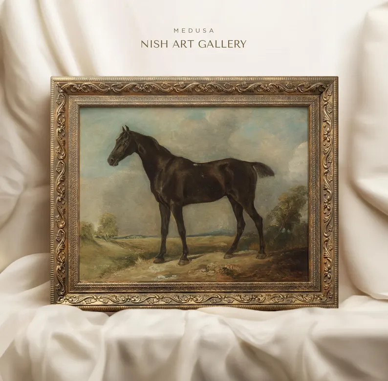 Framed Vintage Horse Painting: Rustic Equestrian Wall Art #199 - Etsy UK | Etsy (US)