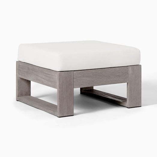 Portside Outdoor Ottoman | West Elm (US)
