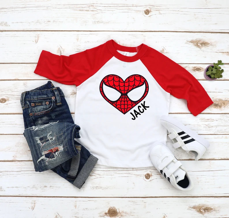 Toddler / Youth Personalized Super Hero Valentine's Day Shirt | Etsy (US)