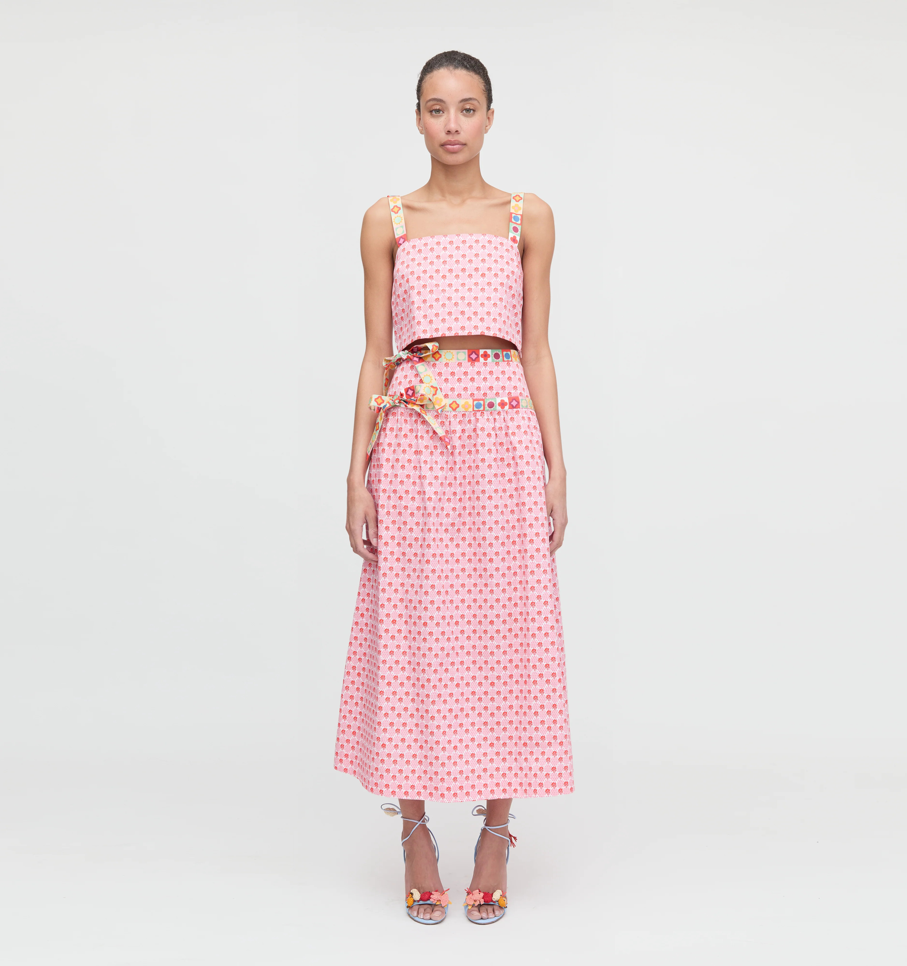 The Faris Skirt - Pink Cala Check | Hill House Home US