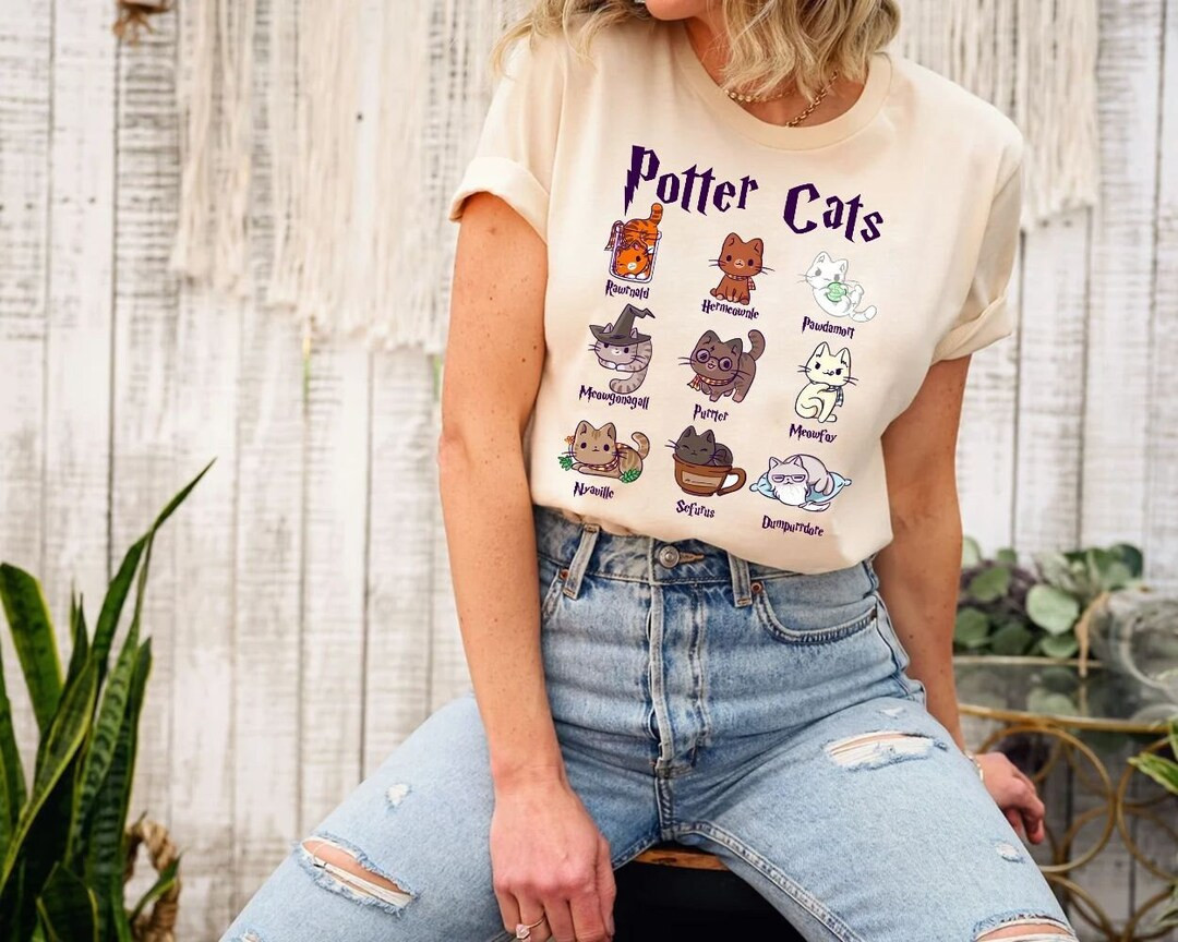 Potter Cats T-shirt Birthday Gift Shirt Cute Cats Shirt - Etsy | Etsy (US)