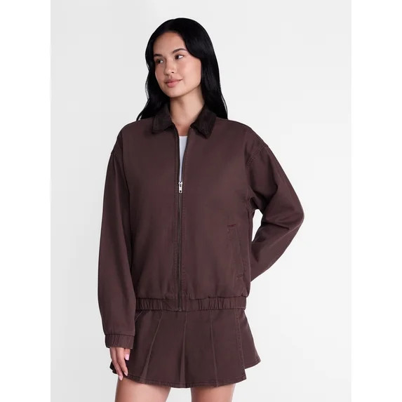 Madden NYC Women's Cotton Twill Bomber Jacket, Sizes XXS-XXL | Walmart (US)