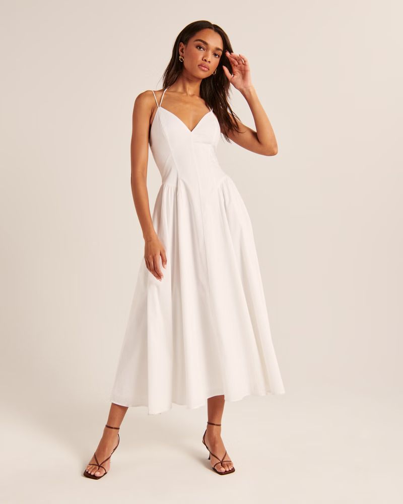 Strappy Plunge Corset Maxi Dress | Abercrombie & Fitch (US)