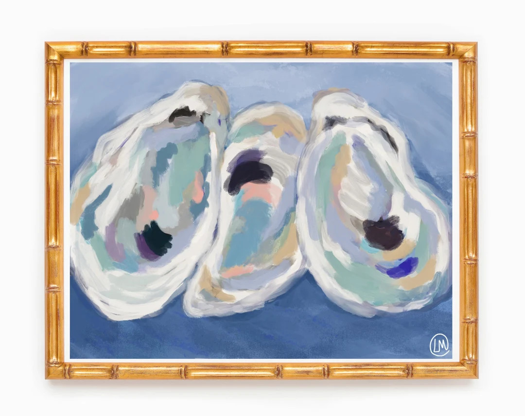 Oysters “Gulf Coast” Abstract Art Watercolor Print | Etsy (US)