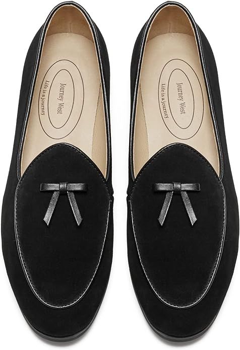 Journey West Suede Tassel Loafer for Women Slip-on Belgian Penny Loafers Shoes for Women in Many ... | Amazon (US)