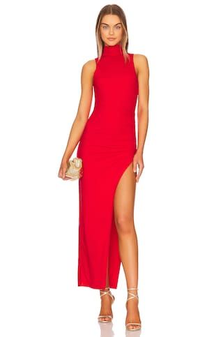 superdown Janet Slit Midi Dress in Red from Revolve.com | Revolve Clothing (Global)