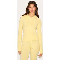 Butter Yellow Zip Up Fitted Track Top | PrettyLittleThing US