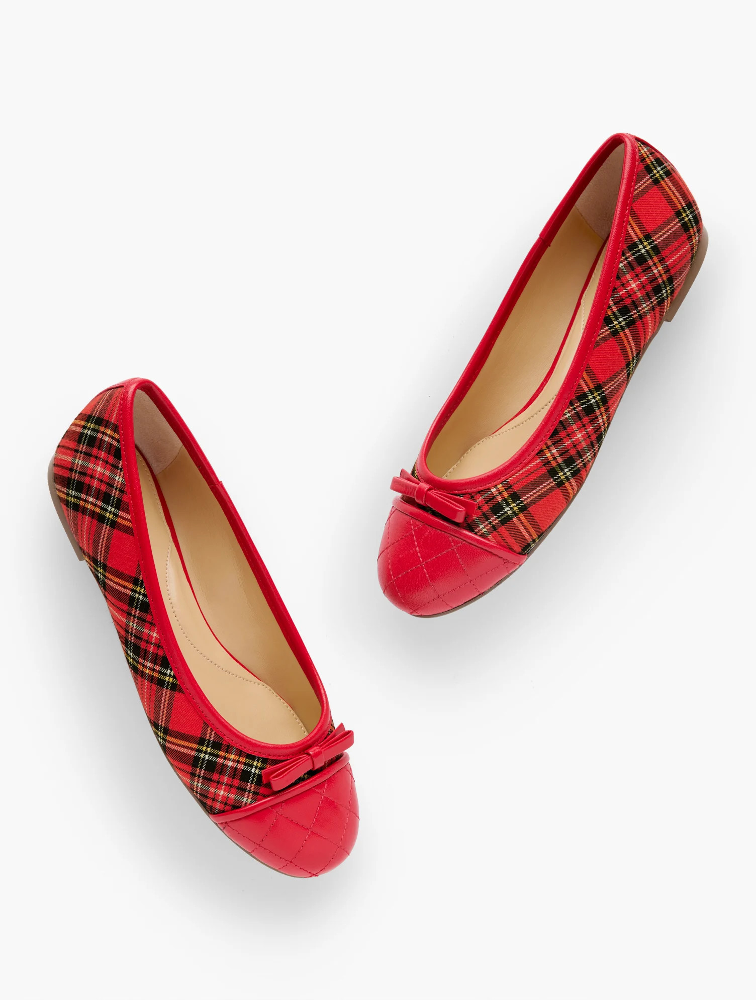 Blair Cap Toe Ballet Flats - Tartan Plaid - Red - 6 1/2 M Talbots | Talbots