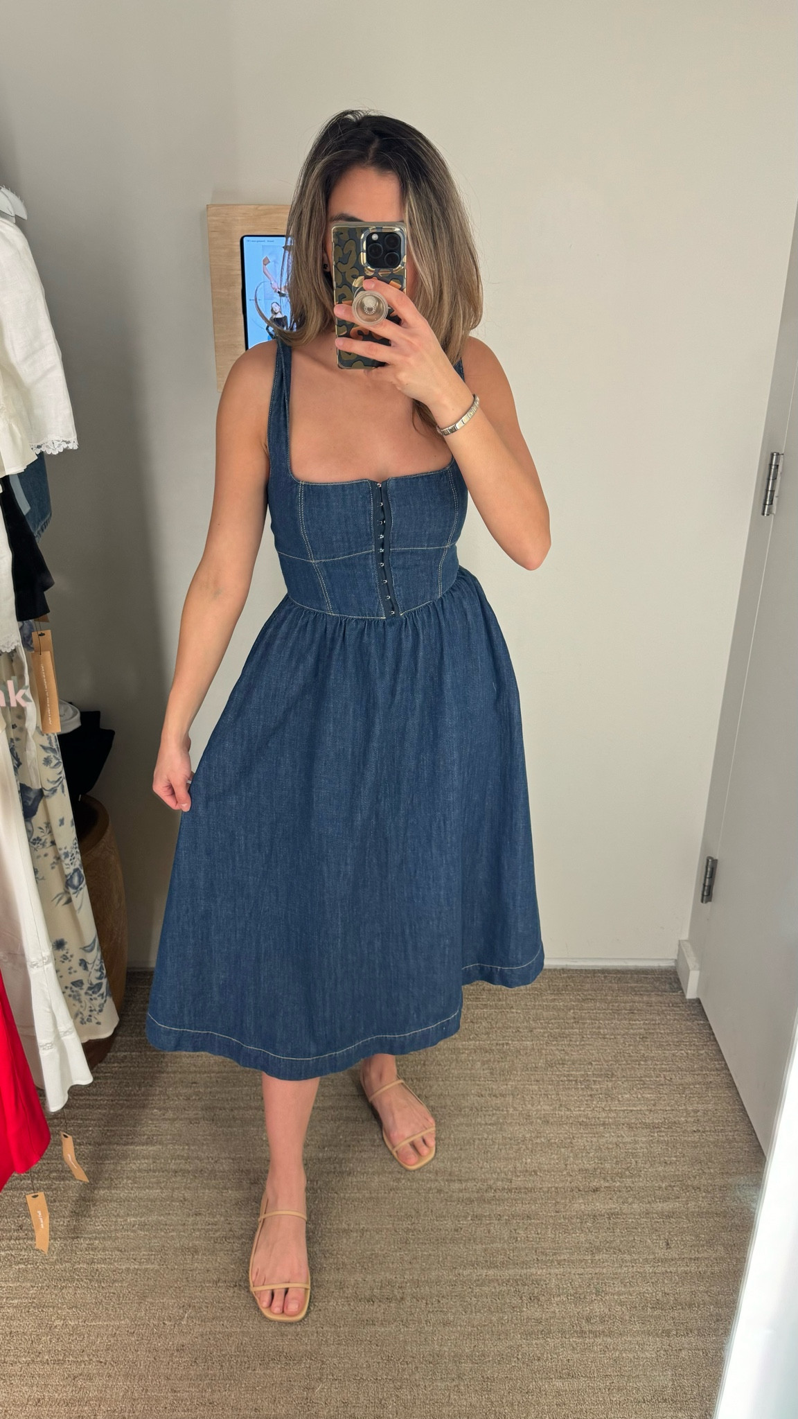 knee length dresses for ladies Ref Tagliatelle Linen Midi Dress