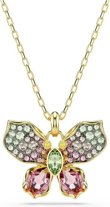 Swarovski Idyllia Pendant, Mixed cuts, Pavé, Butterfly, Multicolored, Mixed Metal Finish | Amazon (US)