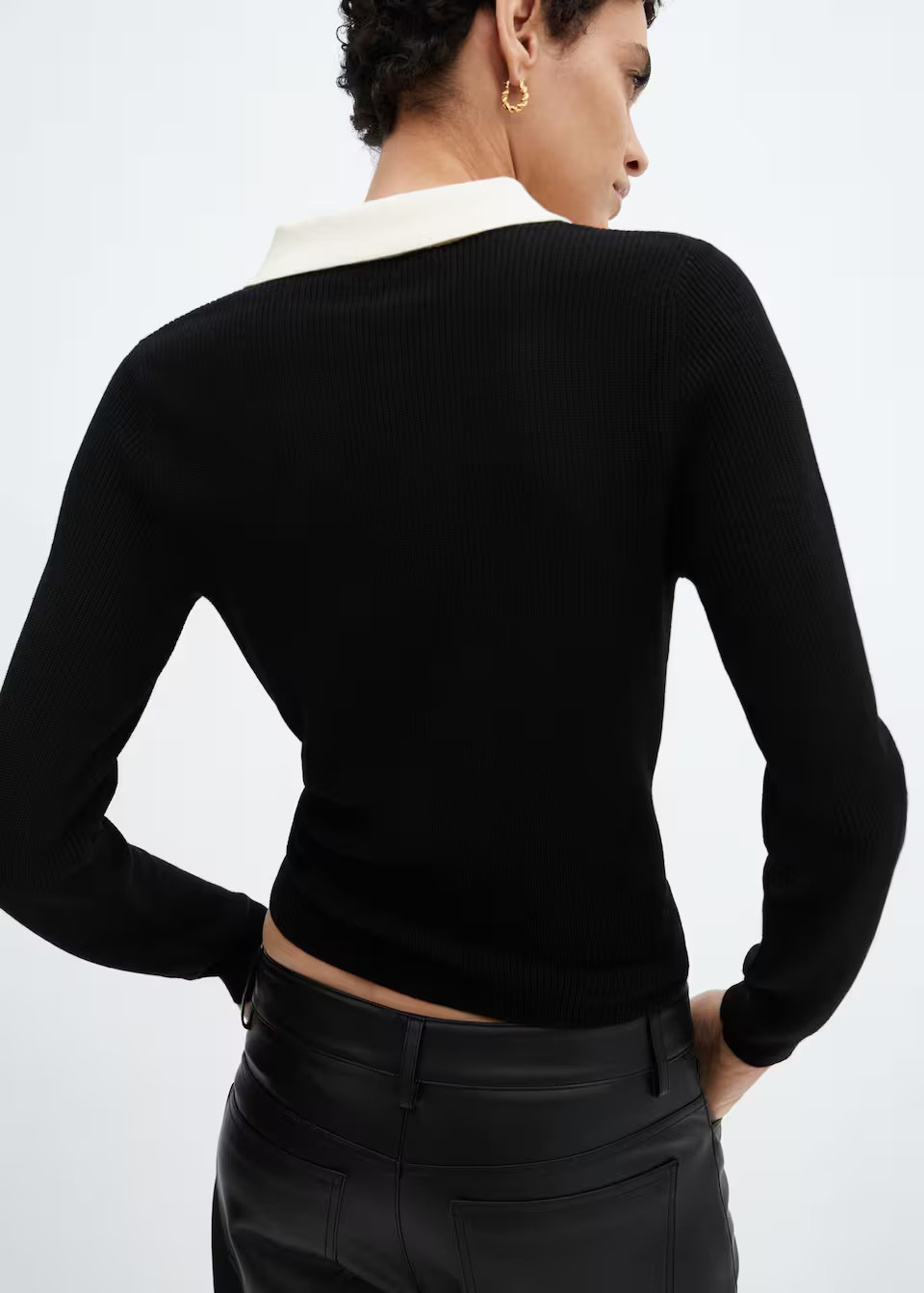 Knitted polo neck sweater -  Women | Mango USA | MANGO (US)