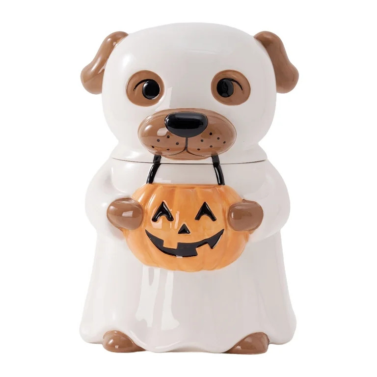 Way To Celebrate Halloween Ghost Dog Ceramic Cookie Jar | Walmart (US)