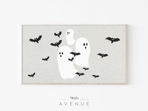 Halloween Ghosts Frame Tv Art | Neutral Halloween | TV Wall Art | Samsung Frame Tv Art | Spooky H... | Etsy (US)