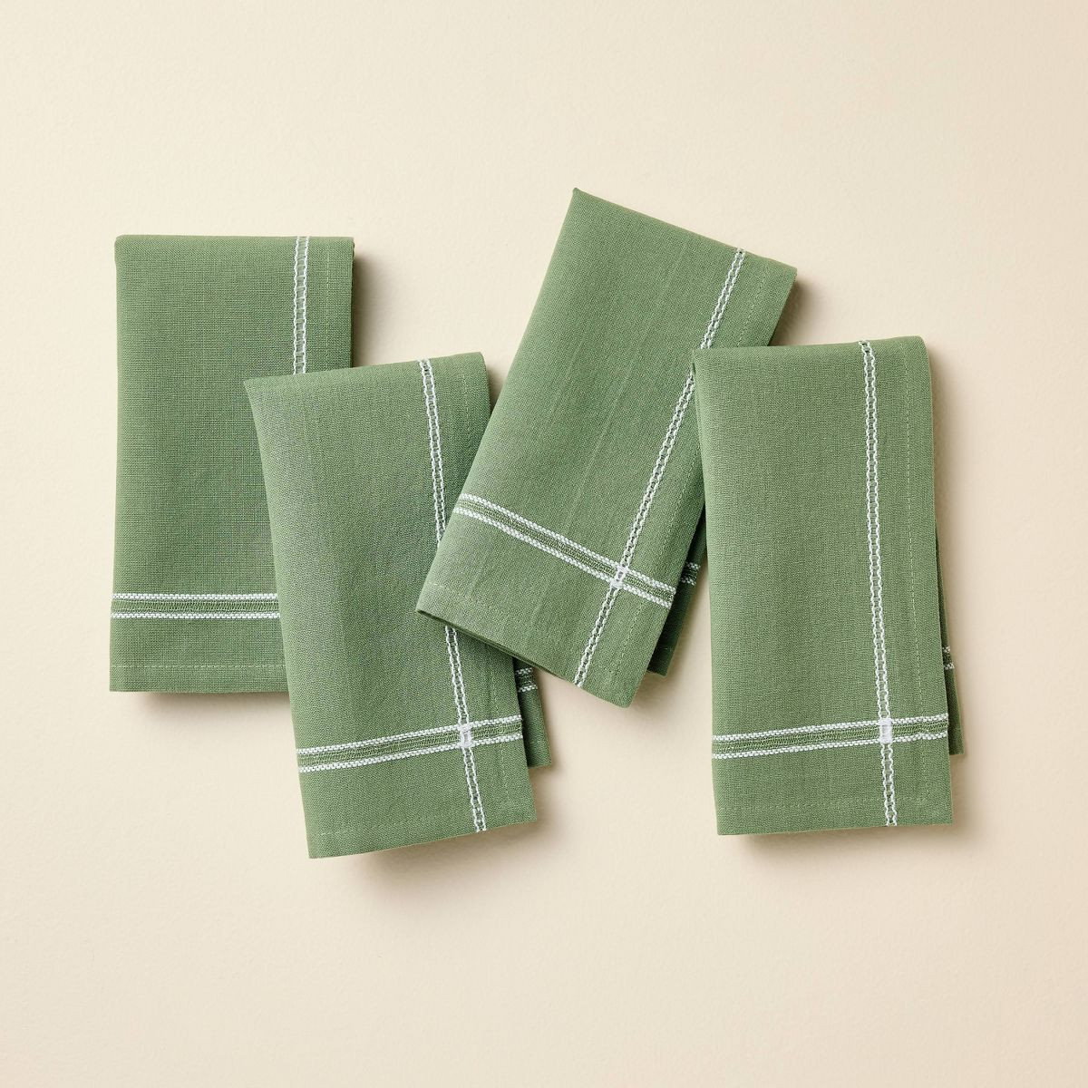 Set of 4 Solid Cloth Napkins Green - Hearth & Hand™ with Magnolia | Target