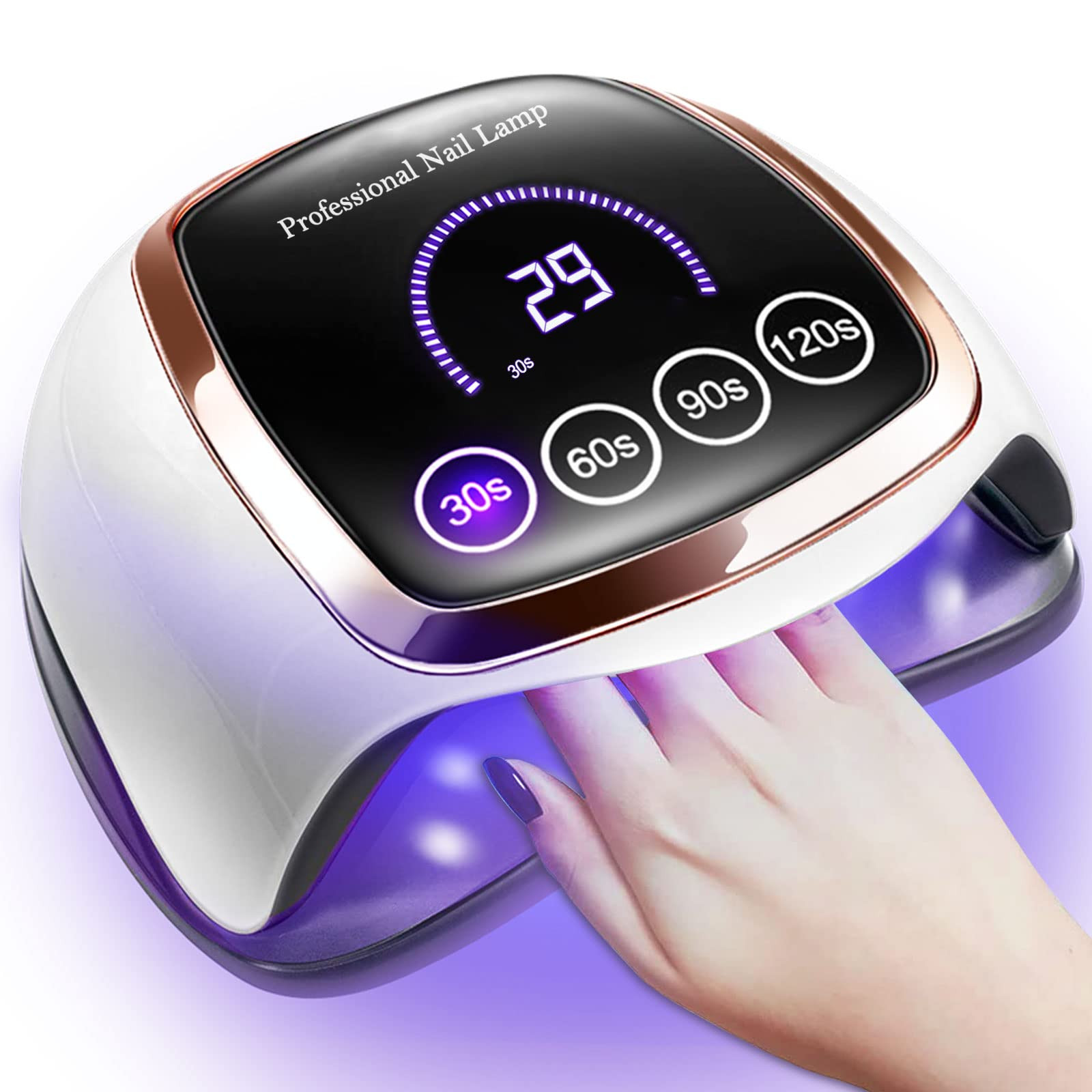 Gugusure UV LED Nail Lamp, 180W Nail Dryer for Gel Polish with LCD Display, Auto Sensor and 4 Tim... | Amazon (US)