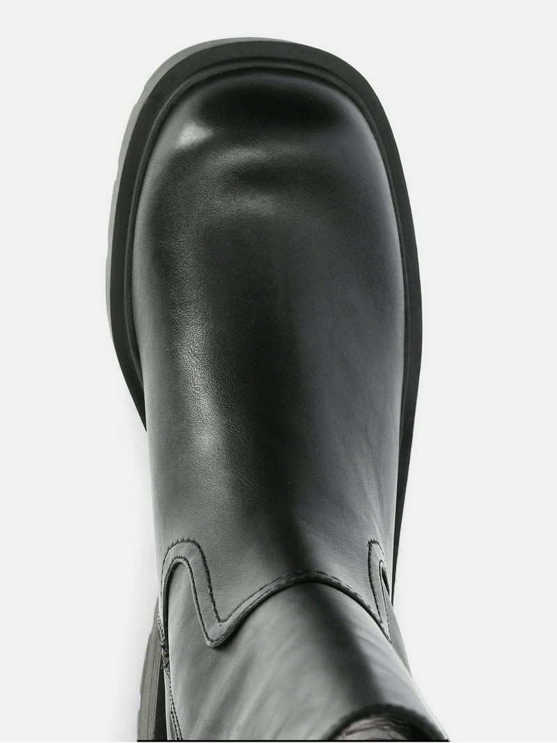 No Boundaries Women's Pull On Lug Sole Boots, Wide Width Available | Walmart (US)