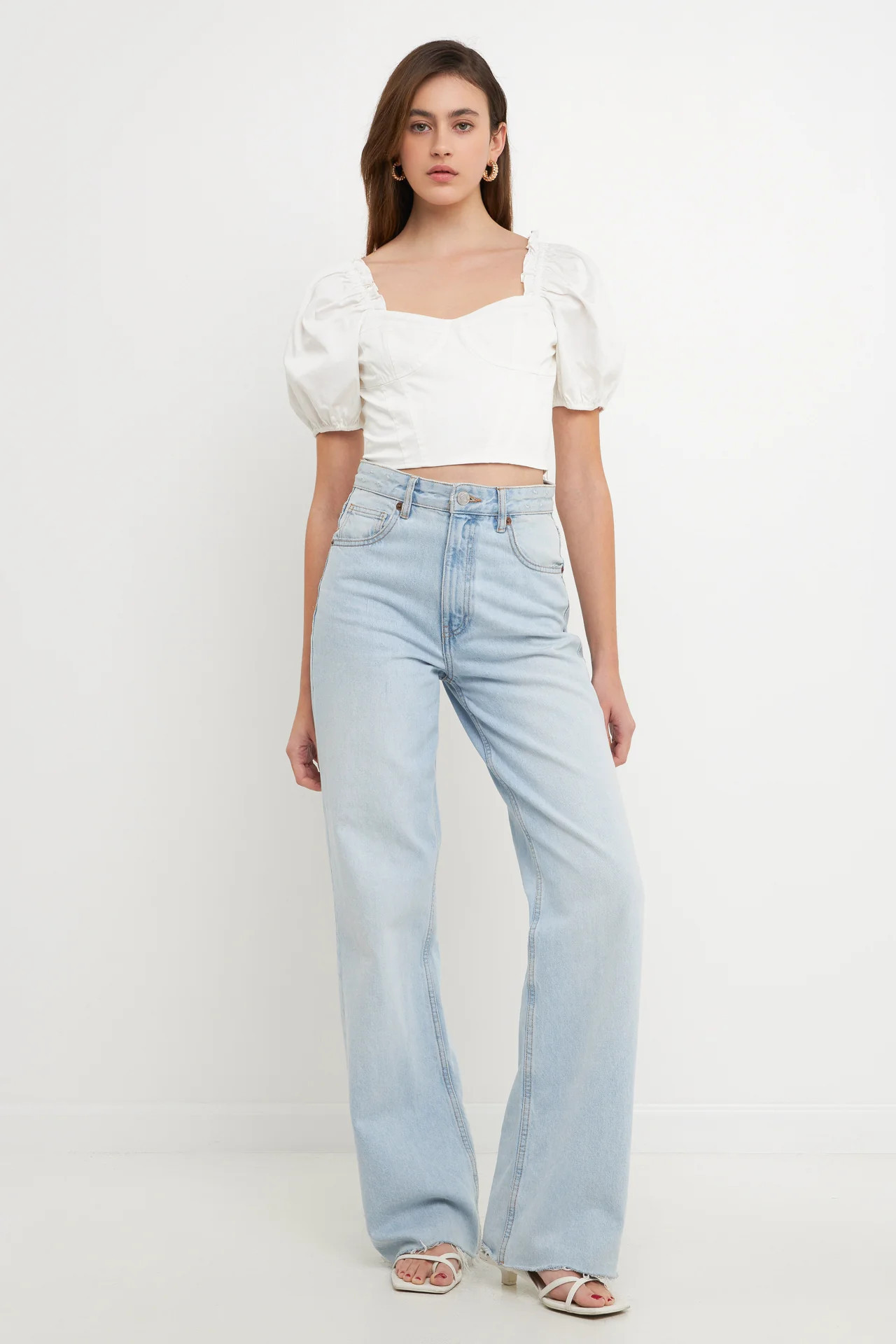 Short Puff Sleeve Cropped Top | Endless Rose