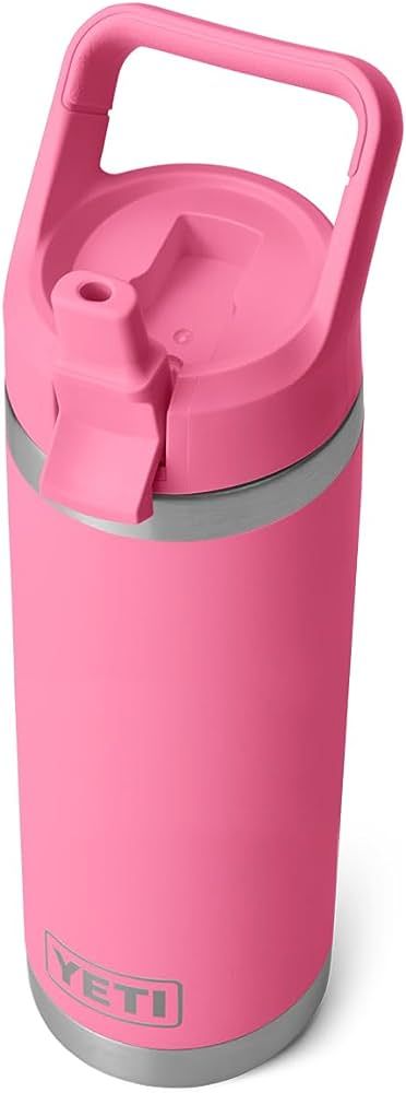 YETI Rambler 18 oz Bottle, Vacuum Insulated, Stainless Steel with Straw Cap, Harbor Pink | Amazon (US)