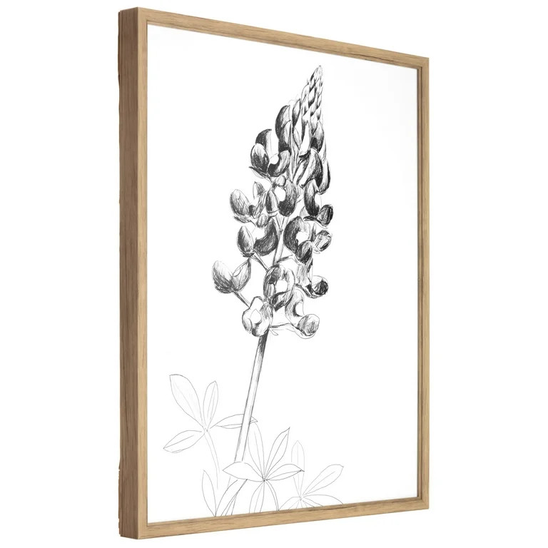 My Texas House Modern Farmhouse 18" x 22" Black & White Texas Flowers Framed Art Prints, Set of 2 | Walmart (US)