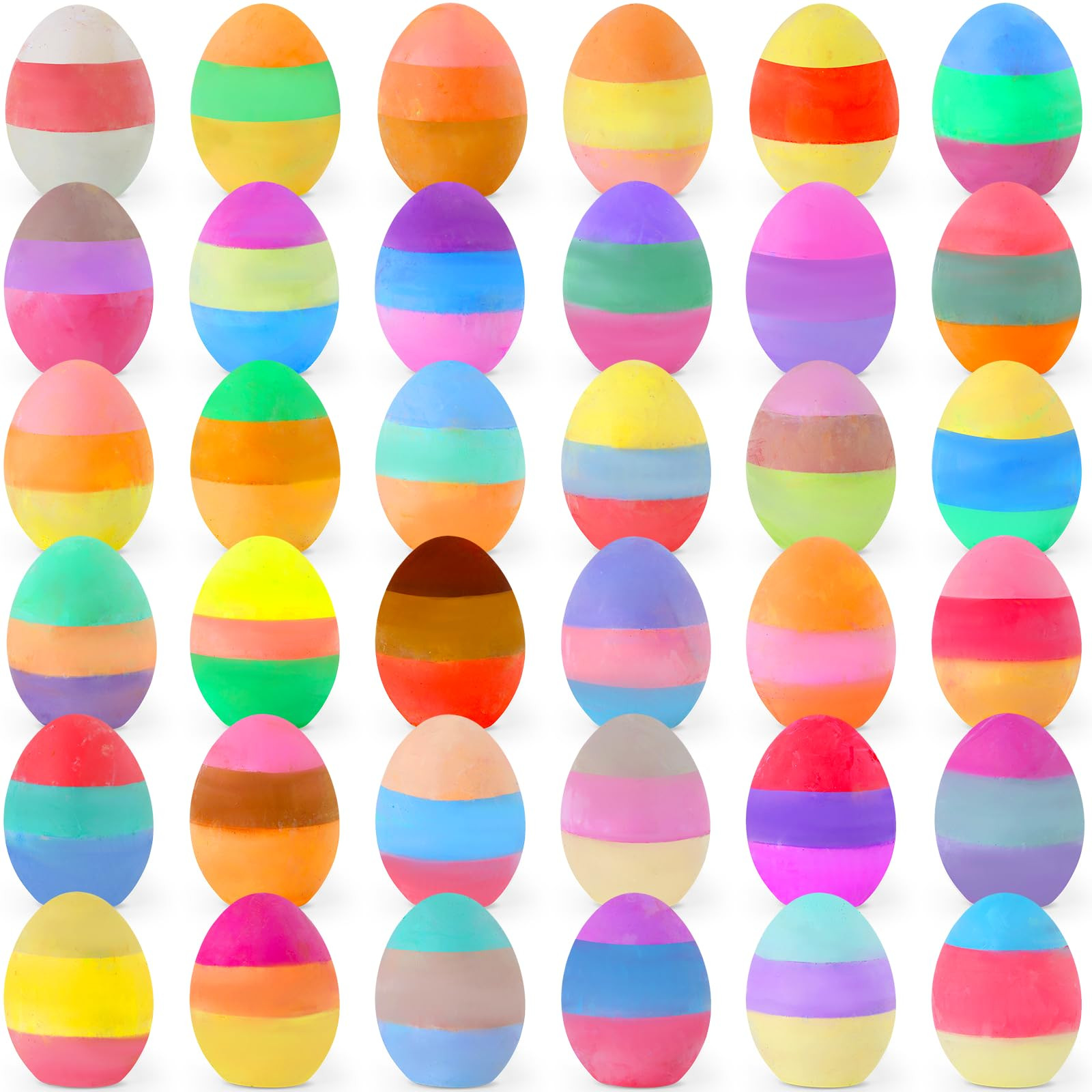 36 Pack Easter Sidewalk Chalks Bulk 36 Colorful Chalk Eggs for Kids Easter Basket fillers Colorfu... | Amazon (US)