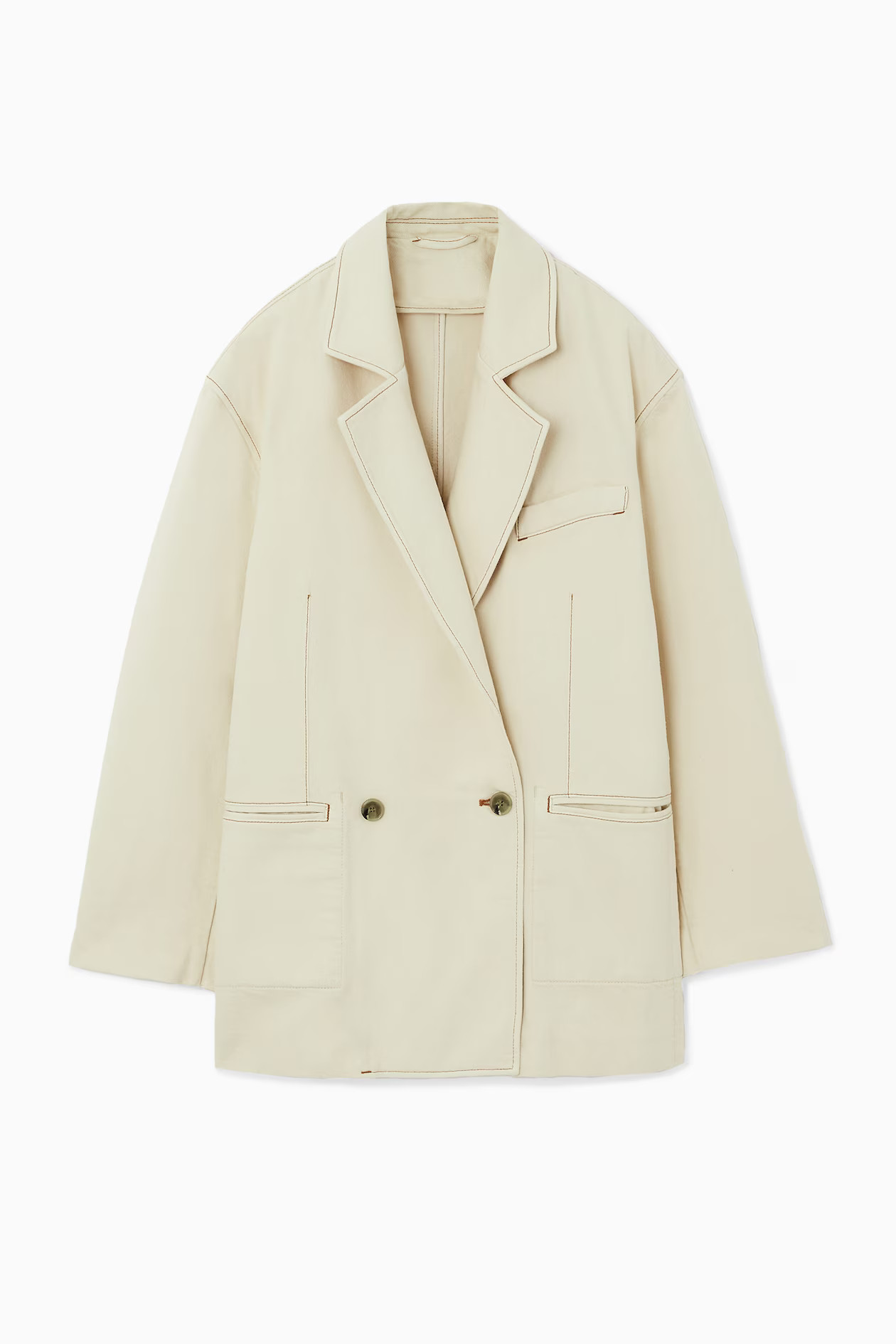DOUBLE-BREASTED DENIM BLAZER - ECRU | COS | COS UK