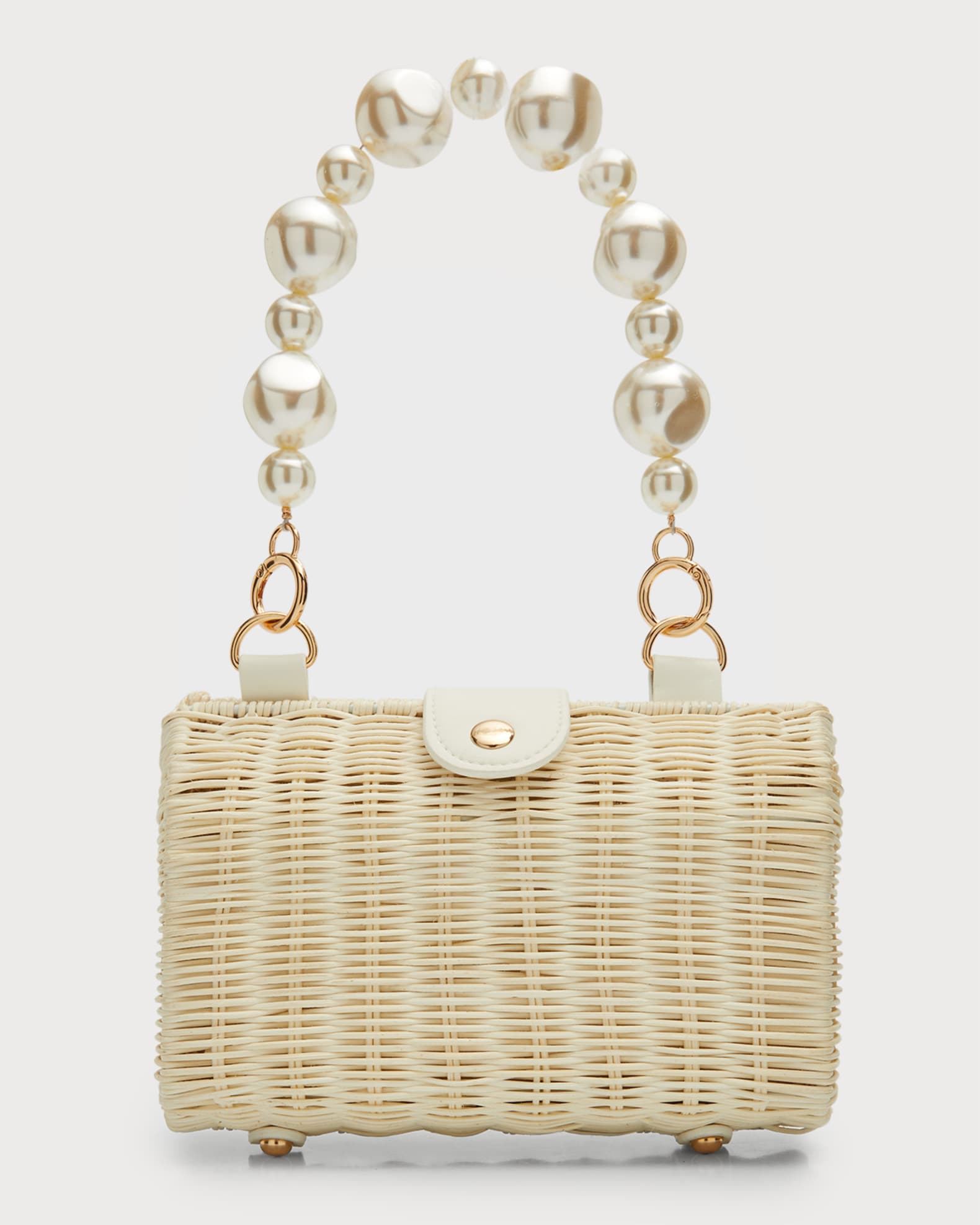 BTB Los Angeles Page Pearly Rattan Shoulder Bag | Neiman Marcus