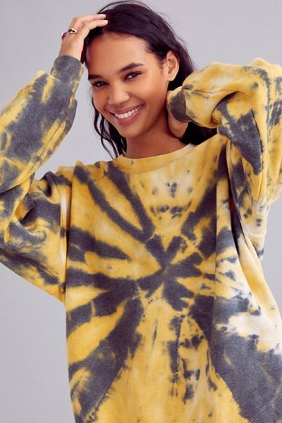 Urban Renewal Recycled Shattered Glass Tie-Dye Crew Neck Sweatshirt | Urban Outfitters (US and RoW)