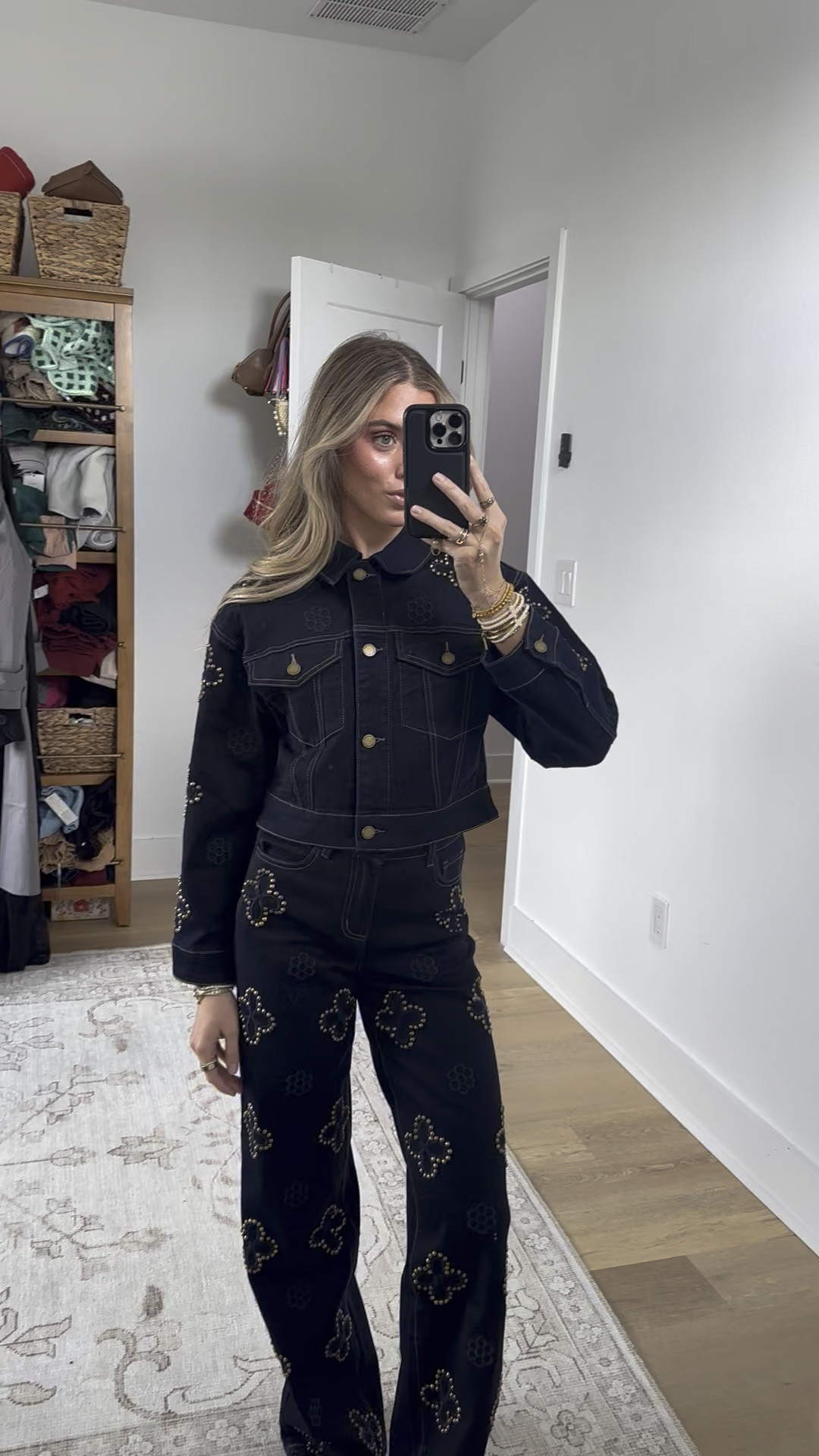 The Kaia Studded Jacket is your denim jacket, reimagined. Lightweight and softly structured, this cropped silhouette is adorned with all-over floral stitching and golden studs — an effortlessly romantic layer with just the right amount of edge.

It’s the perfect statement piece for everything from brunch to travel, with a flattering fit that feels as good as it looks.

Meet the jean that’s redefining statement denim. The Kaia is crafted from ultra-soft stretch denim and finished with all-over floral stitching and golden studs — a blend of softness, structure, and standout detail. The high-rise, straight-leg silhouette flatters in all the right places while feeling effortlessly modern.

#LTKootd #LTKSeasonal #LTKSaleAlert