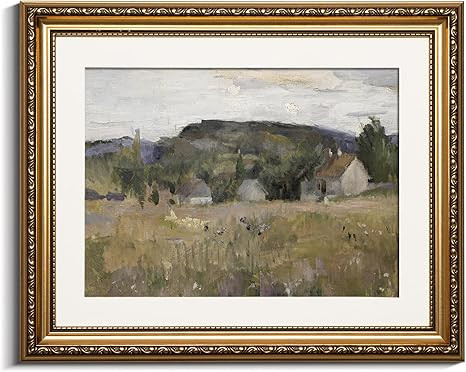 VIYYIEA Gold Framed Wall Art Canvas Print Home Decor Vintage Landscape Art Prints Wall Decor Abst... | Amazon (US)