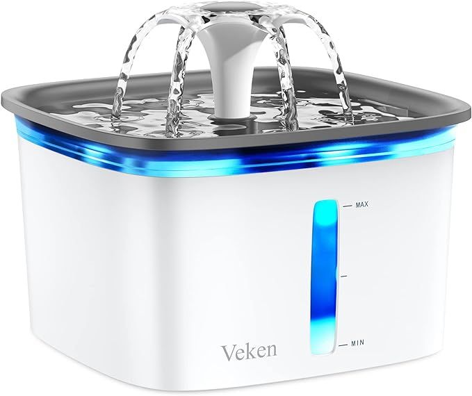 Veken 95oz/2.8L Pet Fountain, Automatic Cat Water Fountain Dog Water Dispenser with Smart Pump fo... | Amazon (US)