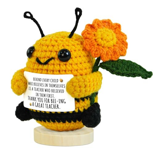 OASSIE Teacher Appreciation Gifts for Women Men - Handmade Positive Crochet Bee - Appreciation Teachers Day Thank You Graduation Birthday School Gifts for Teachers, Positive Teacher Gift for Women | Amazon (US)