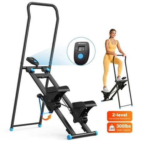 MERACH Stair Stepper for Home Compact Foldable Vertical Climber - Full-Body Workout Stepper, Home Gym Cardio Exercise Equipment | Walmart (US)