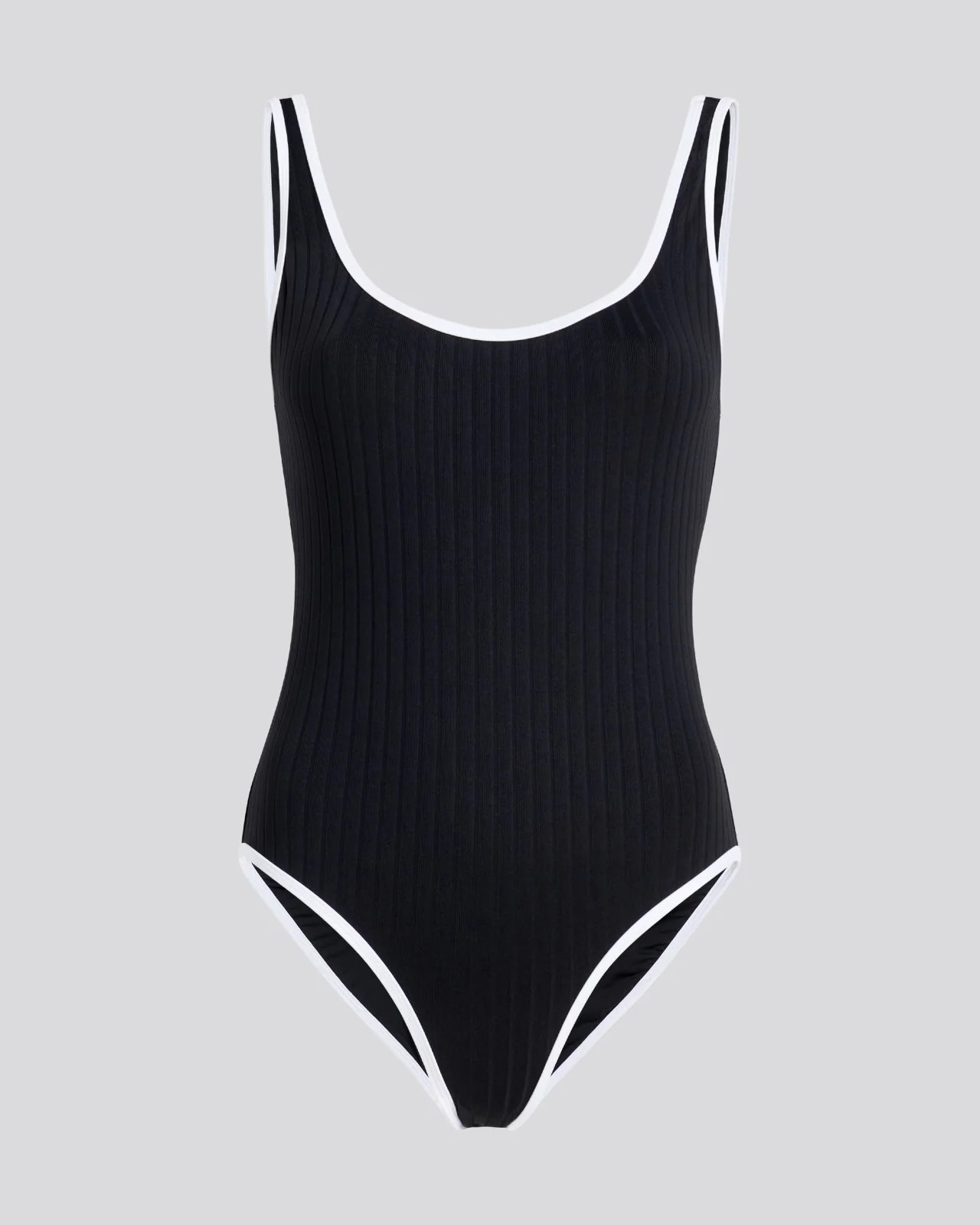 The Anne-Marie Ribbed One Piece in Blackout | Solid & Striped